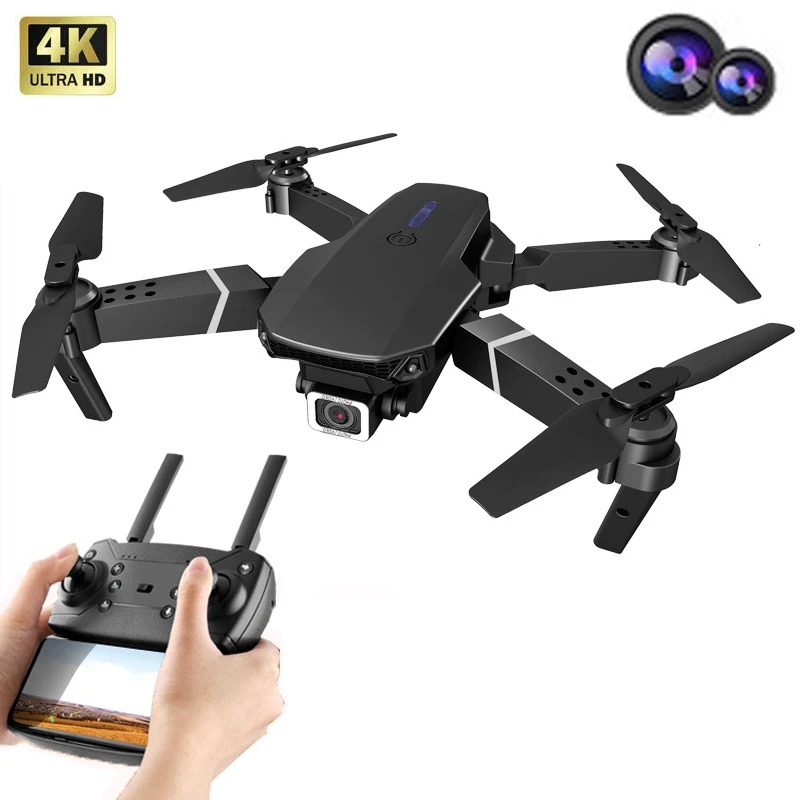 2021 Hot E88 Mini Drone With Double 4K Camera 2.4Ghz Wifi FPV Foldable Selfie Pocket Drone Mini Quadcopter Toy Drone for Kids