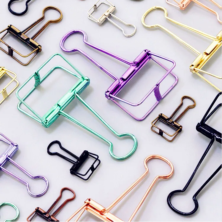 Цветной полый металлический зажим для бумаги держатель телефона USB-кабель связывания