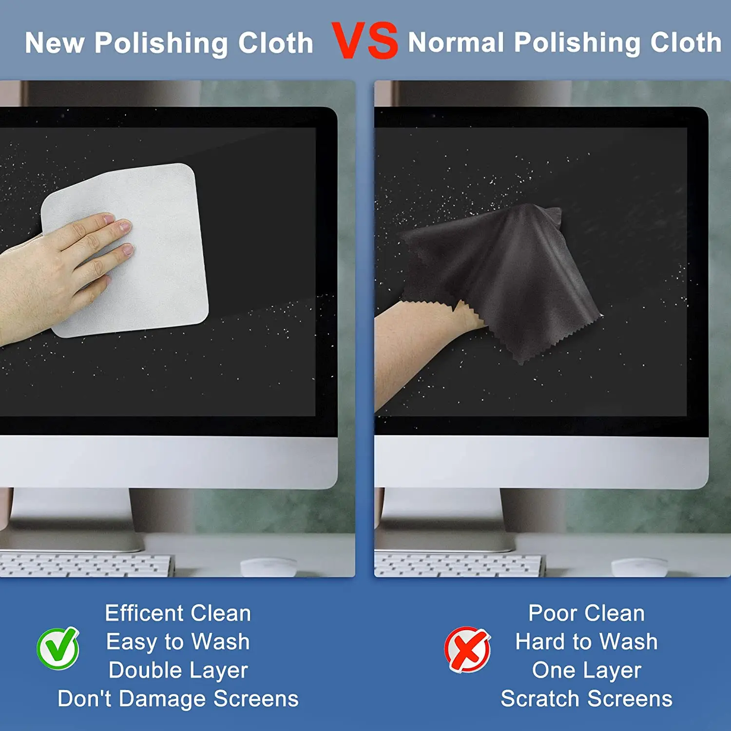 2022 New Polishing Cloth for iPhone Screen Cleaning Wiper Cloth for iPad Macbook iWatch Display LCD Screen Cleaning Supplies
