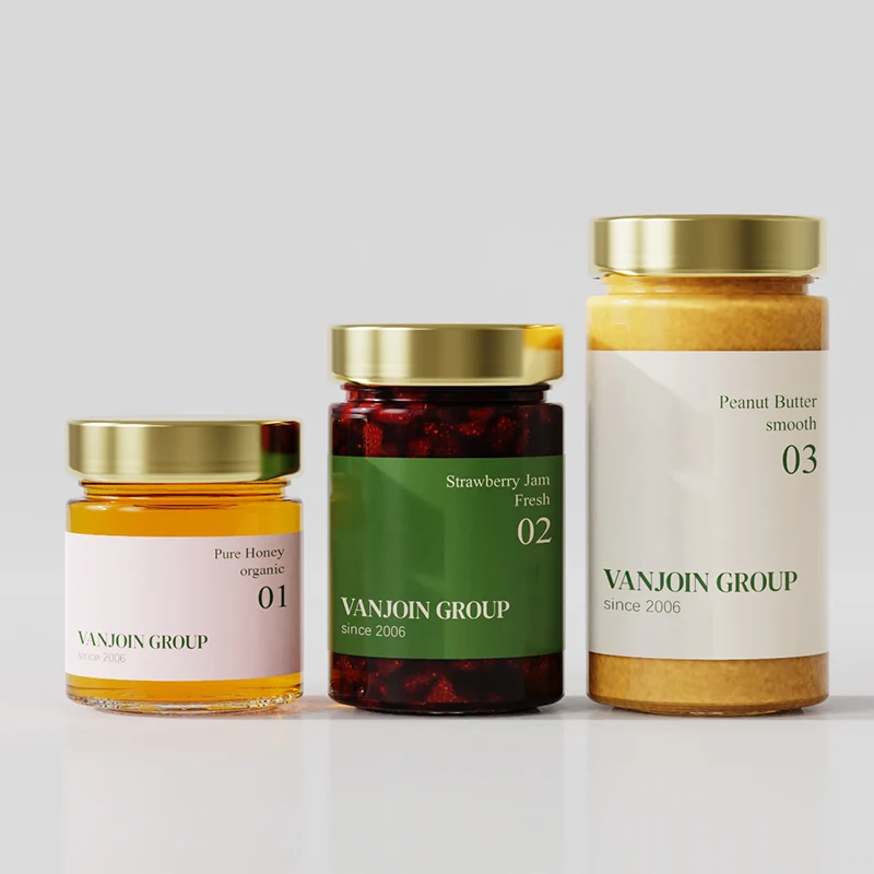 Honey jar 16oz 500 ml decorative food grade glass jar for liquid straight sided glass jars 8oz