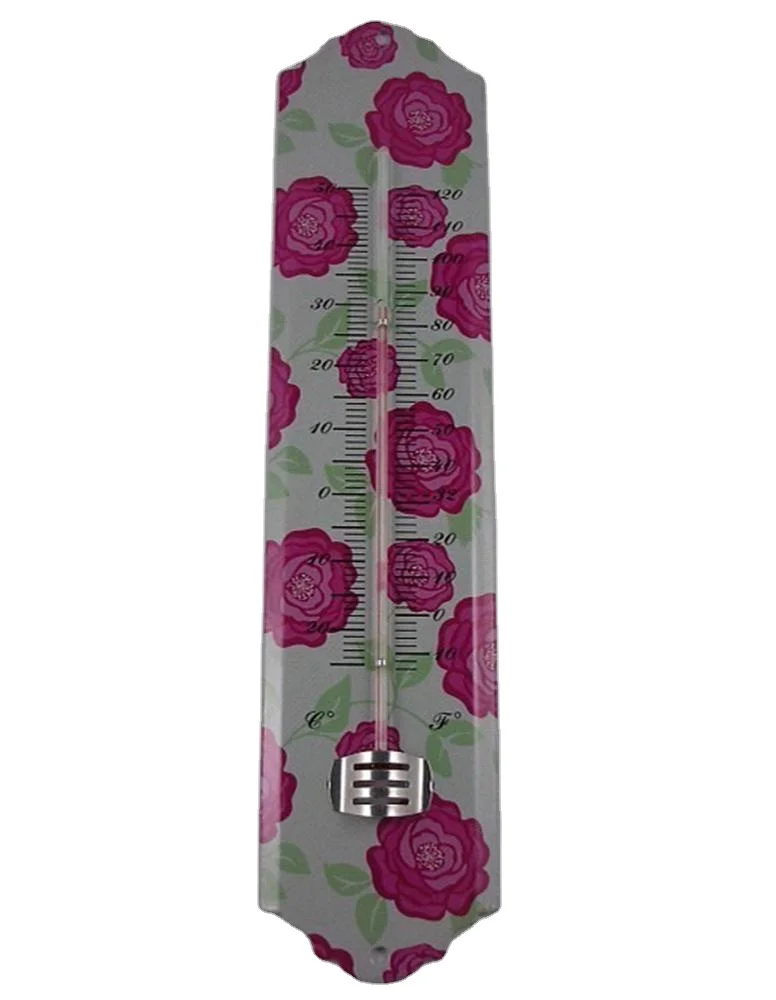 Garden Decorative glass Vertical Outdoor Glass Wall Thermometer