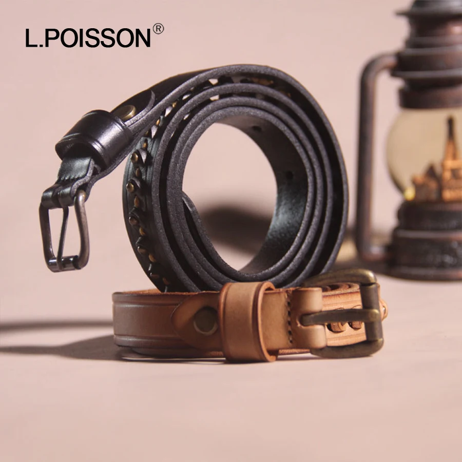 
Genuine Leather Belts for Ladies High Quality Buckle Alloy Personality Women Belts 