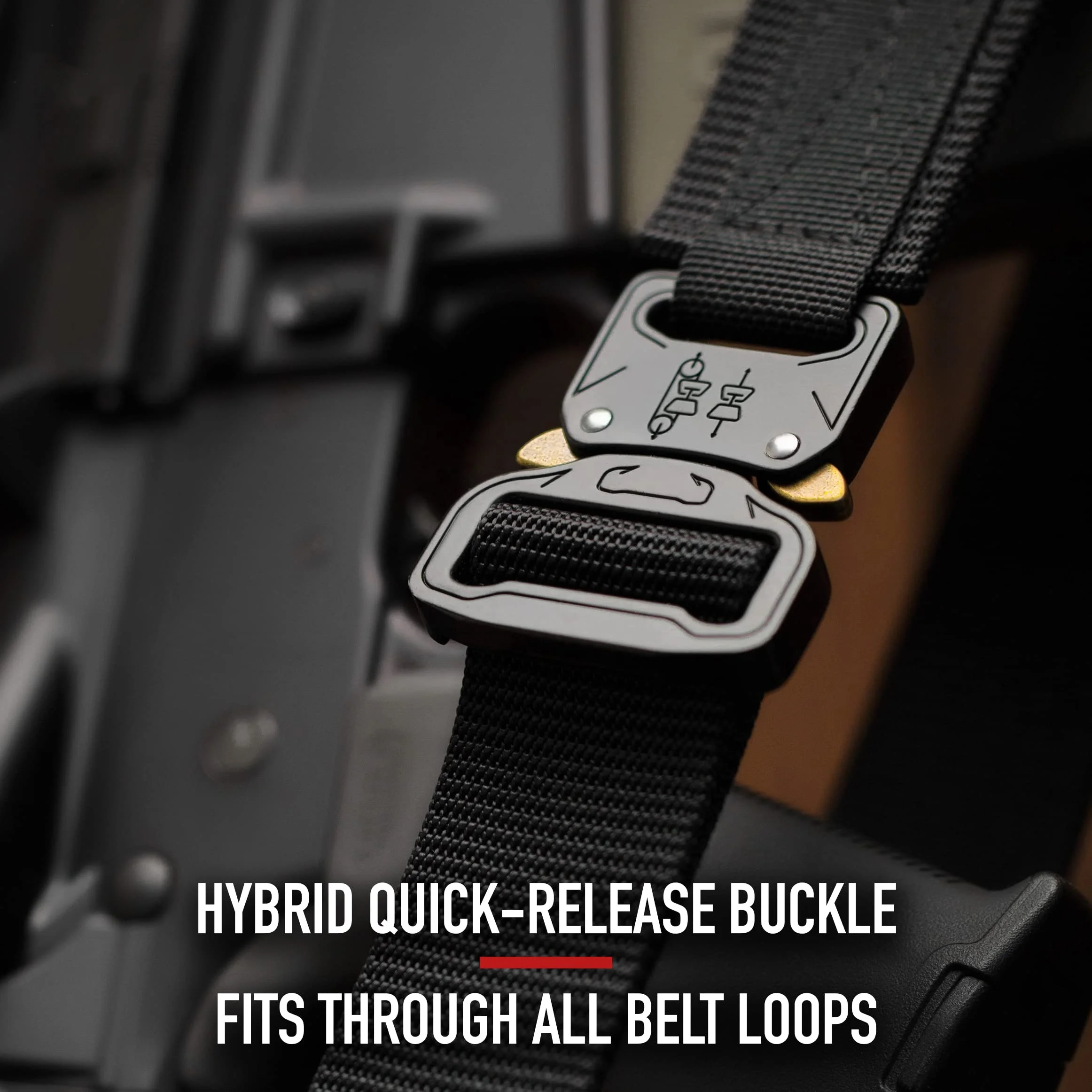YWHCHI TACTICAL Heavy Duty Hybrid Quick-Release EDC Belt - 2-Ply 1.5IN CCW Belt