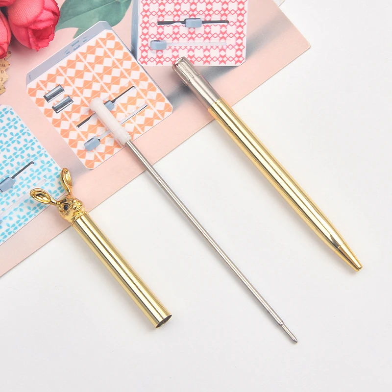 New style metal ball pen custom logo hotel ball pen ballpoint pen with rabbit on the top