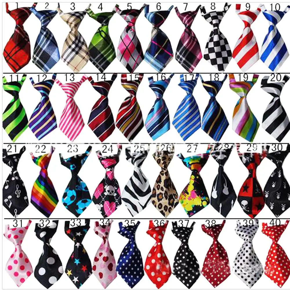 Wholesale Custom Adjustable Grooming Strap Pet Cat Dog Bow Silk Neck Tie Necktie For Collar