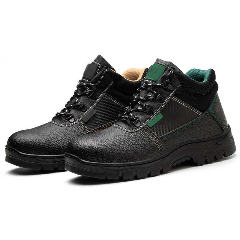 PU leather safety shoes cheap work boots with steel toe
