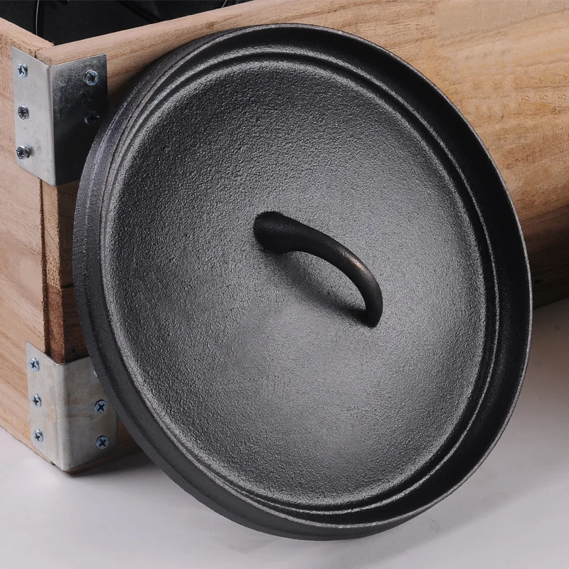 Предварительно приправленный чугунный набор для приготовления пищи в кемпинге