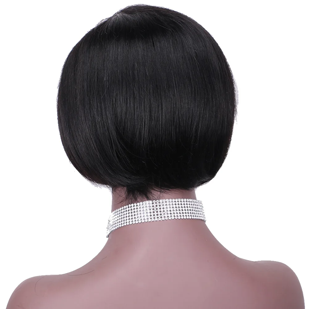 Wholesale short hairstyles human hair wig bob straight body wave bob wig non lace human hair wig for black women