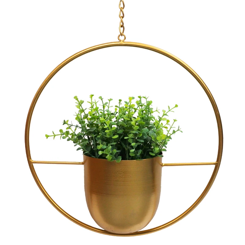 
Decorative Wall Mounted Planter Hanging Flower Pot balcony Hanging Metal Flower Pot For Garden 
