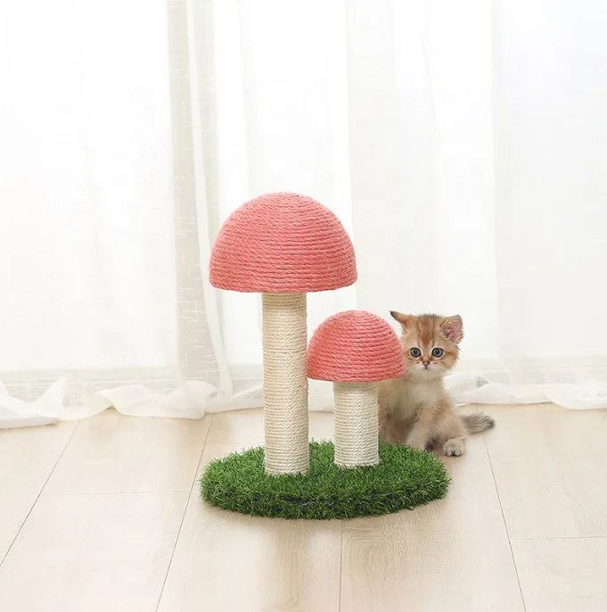 Wholesale New Cat Trees & Scratcher High Quality Natural Sisal Mushroom Cat Scratching Post Cat Scratch Post Tree and Tower