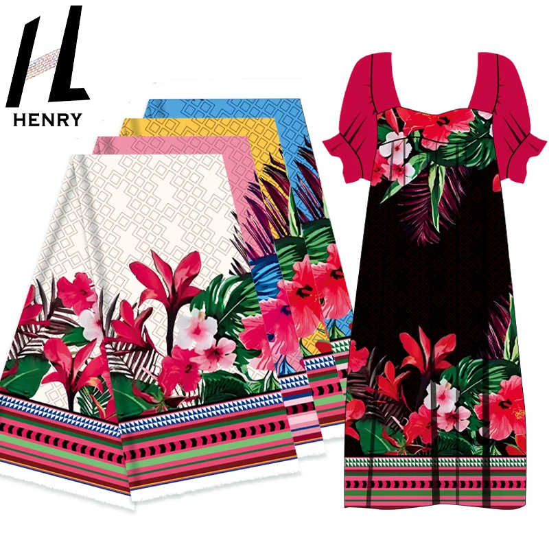 Factory Newly Design Soft Botanical and Floral Pattern Polyester Printed Garment Fabric