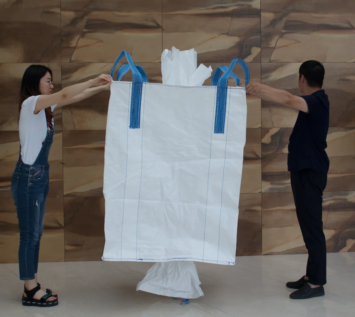 Big Bag Packing Salt Rice Polypropylene Big Jumbo Bags Peanut Seed Bulk Bag with filing spout