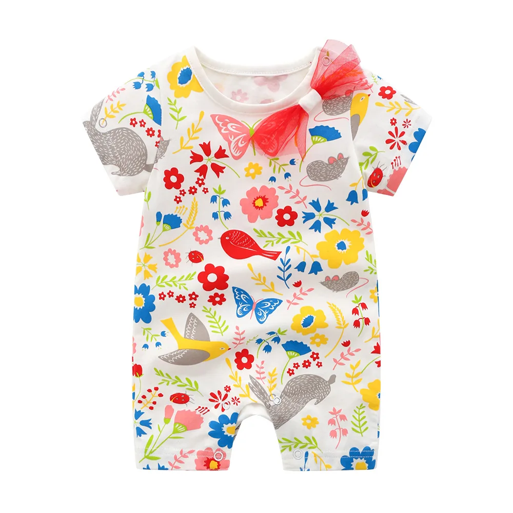 CBL8018 Новый слитный милый ползучий костюм с коротким рукавом и плоской стопой, одежда в стиле full moon, комбинезон для маленьких девочек, комбинезон, оптовая продажа