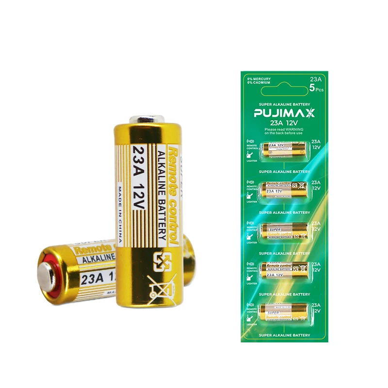 PUJIMAX 5PCS 23A Alkaline Battery Max Expansion Warehouse Structure Battery No Mercury Battery For Roller Shutter Remote Control