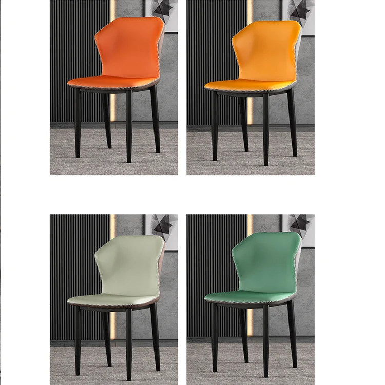 Nordic Restaurant Modern Dining Room Furniture Modern Design Comfortable Upholstered Leather Pu Dining Chairs