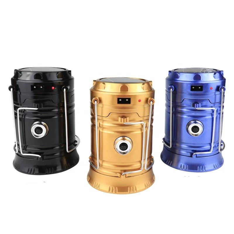 3 in 1 LED Camping Lantern Solar flashlight battery torch lamp