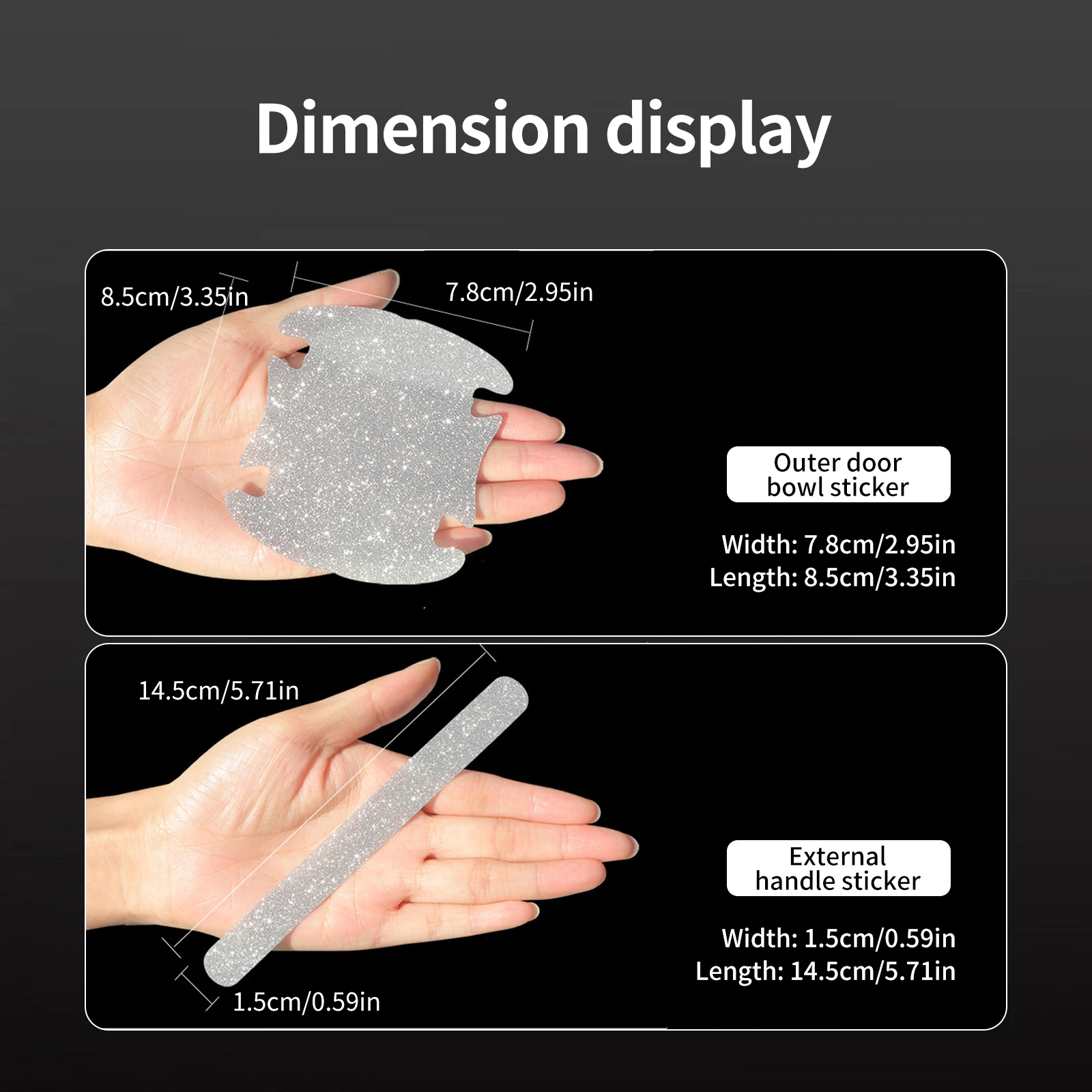 Charms Decoration Rhinestone Car Bowl Protection Scratch Protector Bling Car Reflective Handle Door Bowl Guard Sticker