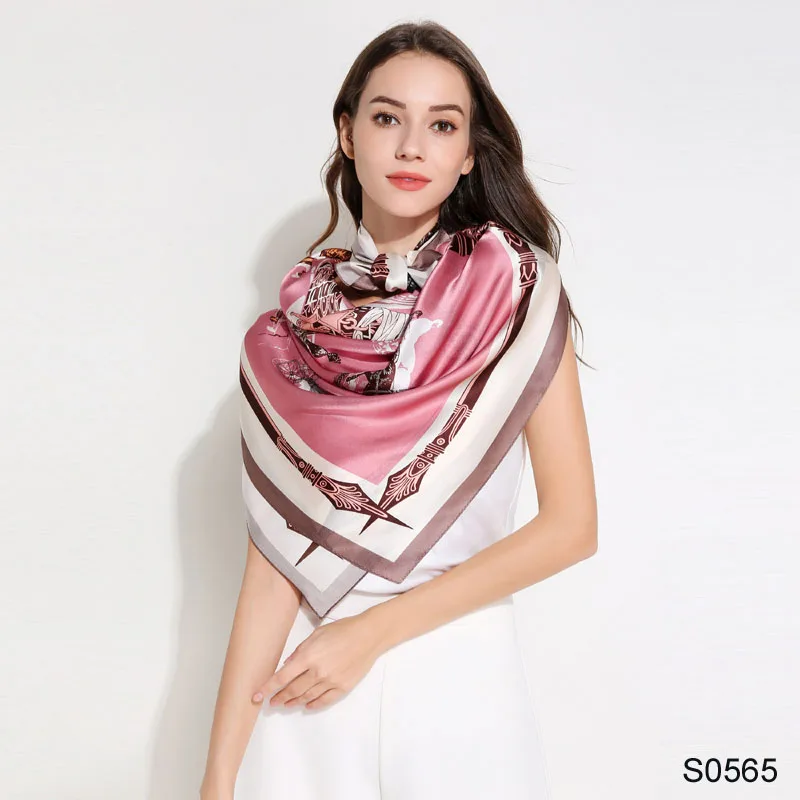 large designer size gift women 110 X 110 real square silk scarf