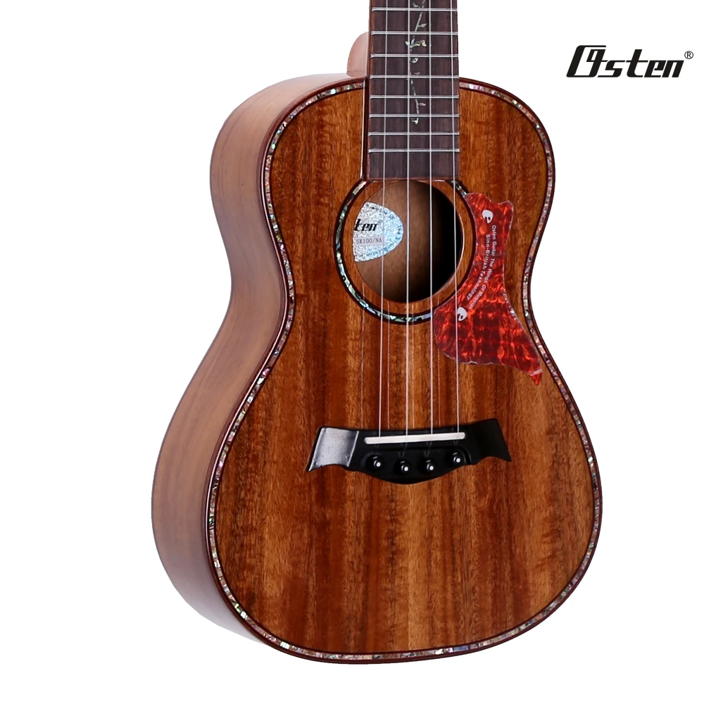 Full Size Ukulele Guitar Wholesale Price Spruce Wooden Flower Fingerboard Inlay 23 Inch Ukulele Make In China
