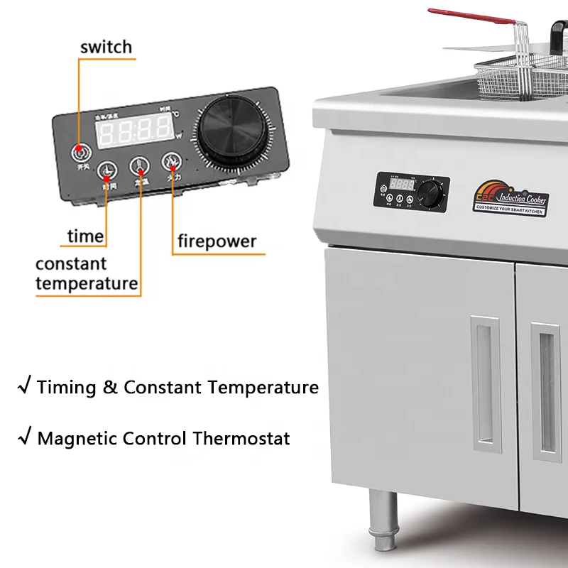 Коммерческая куриная фритюрница 2 * 20L 5 кВт Индукционная Freidora Electrica Friteuse электрические фритюрницы для
