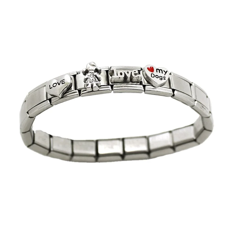 Stainless Steel Italian Charm Bracelet Links for DIY Bracelets Making Accessories