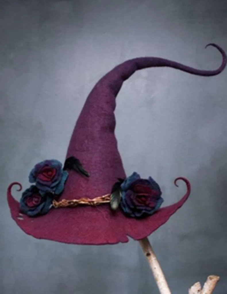 
Fashion Charming Felt Flower Design Headband Decorations Party Hats custom Decorative Crochet Party Witch Halloween caps Hat 