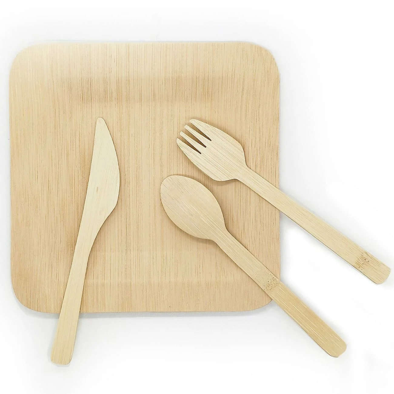 Посуда из бамбукового волокна биоразлагаемые наборы посуды одноразовые бамбуковые тарелки/посуда/поднос Набор бамбуковых столовых приборов