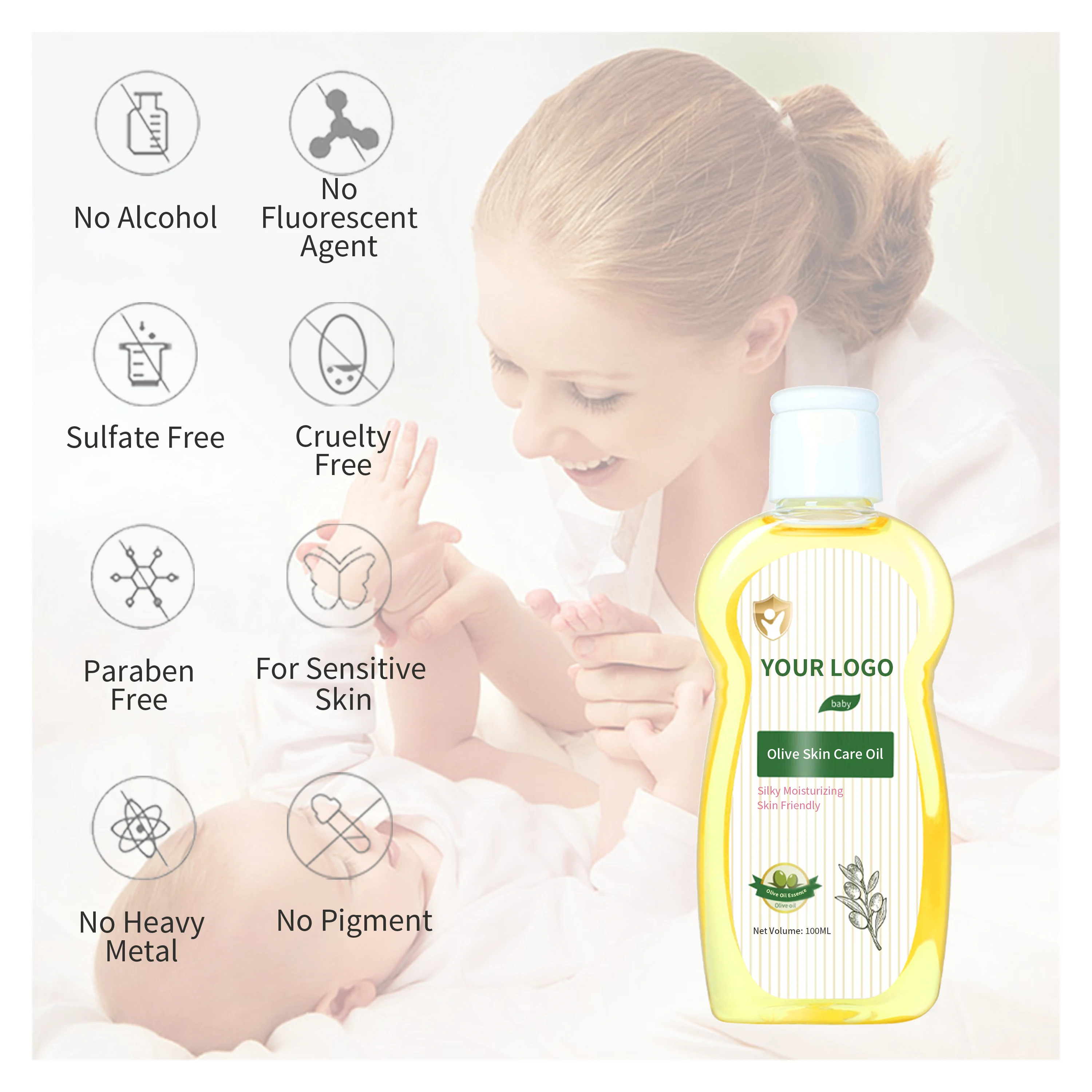 OEM Factory Baby Olive Skin Care Oil olive oil for cradle cap for newborn skin newborn massage oil