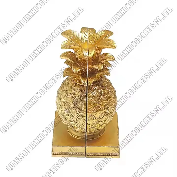Factory Direct Resin Craft Home Decor Gift Fruit Pineapple Bookend Statue Decorative Tabletop Decor