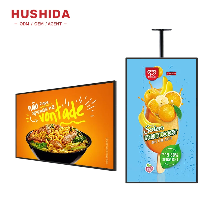 Ultra Slim Video Hd 4K Remote Control Lcd 43 50 55 Inch Slim Wall Mounted Digital Signage Advertising