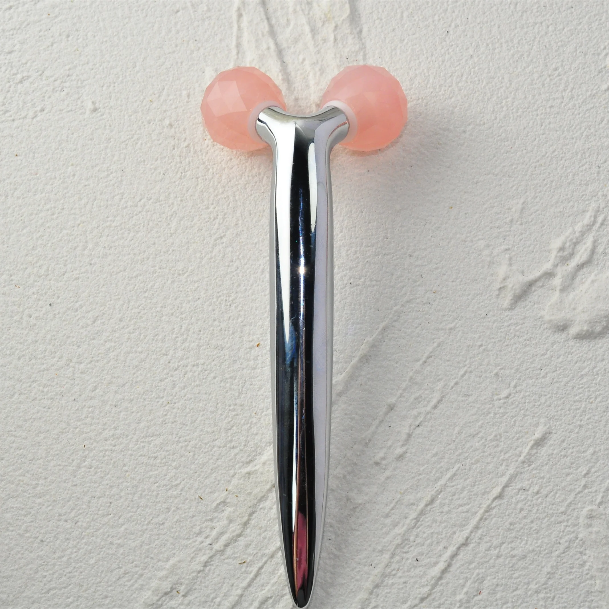 3D Rotate Roller Natural Stone Anti Aging Face Massager Relaxation Natural Rose Quartz Pink Jade Roller