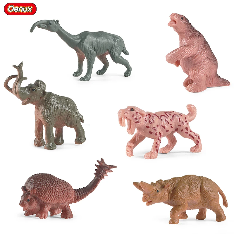Oenux Wholesale PVC Miniature Prehistoric Animal Model Original Life Action Figures Theme Figurines Kids Educational Toys