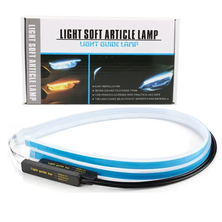 Universal 30cm 45cm 60cm two-color LED Daytime Running Light ,12V flexible strip light DRL,turn signal