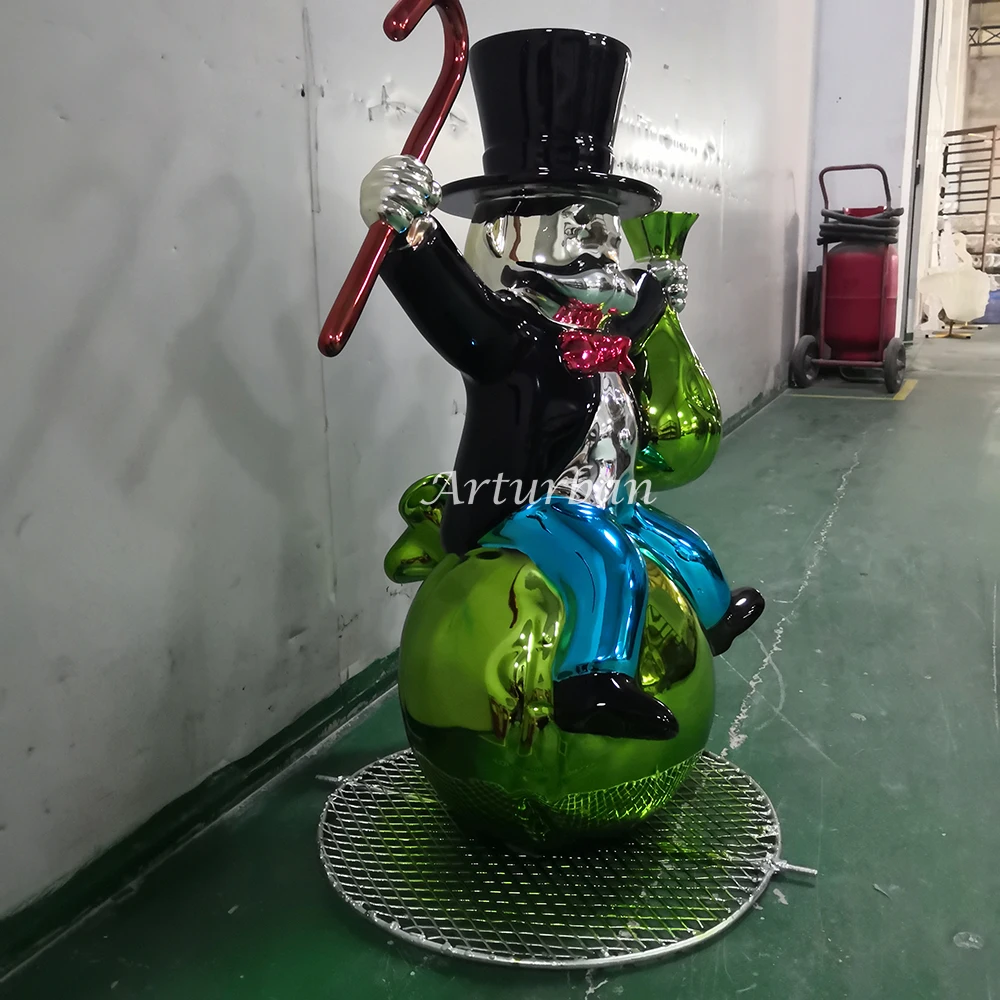 electroplated Fiberglass sculpture monopoly statue Monopoly statue