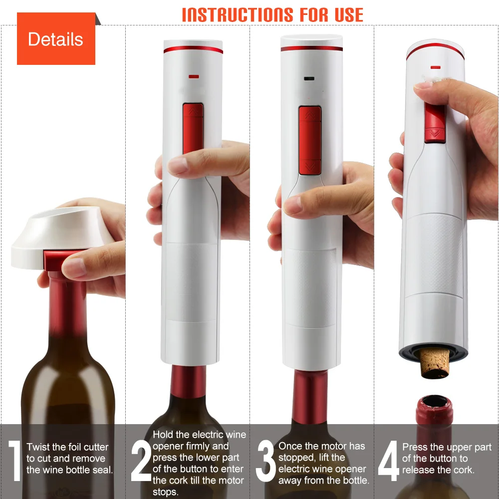Factory wholesale kitchen accessories electric wine opener cordless automatic wine opener corkscrew for wedding favor