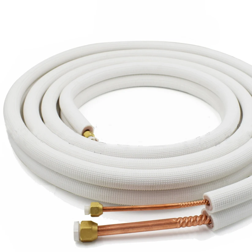 Набор медных труб и трубок для кондиционера, 1/4, 3/8, 1/2, 5/8, 3/4, 5/8, PE или резина, 10 м, 20 м, 30 м, 40 м, 50 м