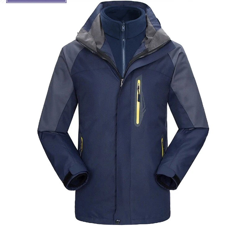 Customized High Quality 3 In 1 Waterproof Windbreaker Breathable Skiing Jacket Mens Snow Sport Jacket
