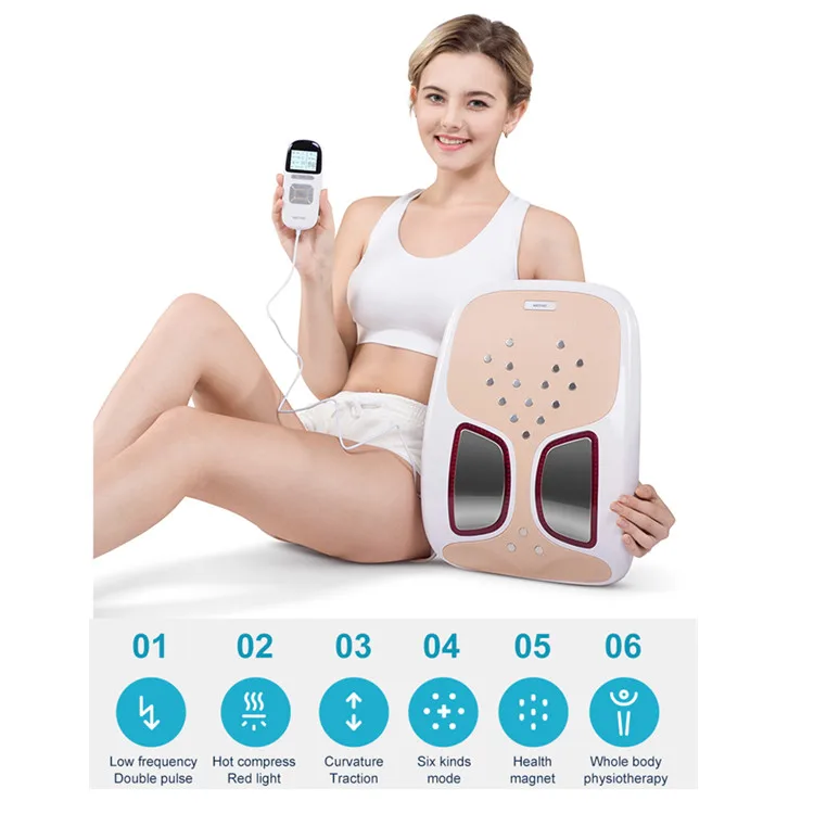 Lumbar Massager Back Pain Relief Heating Pillow Traction Physiotherapy TENS Machine