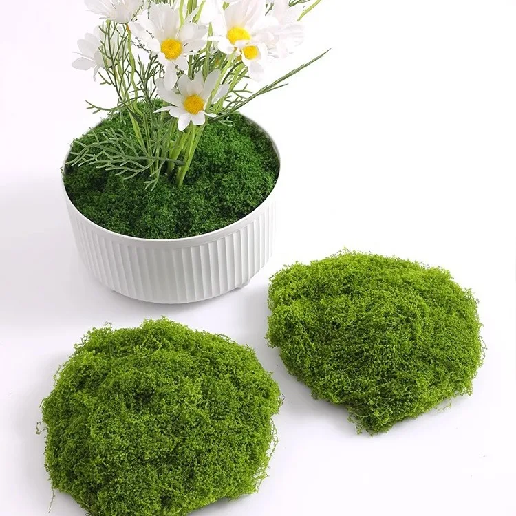Diy Natural Art Green Sheets For Showing Preserved Pole Moss Ball Dried Real Flat Fake Grass Artificial Forest Moss Grass Wall