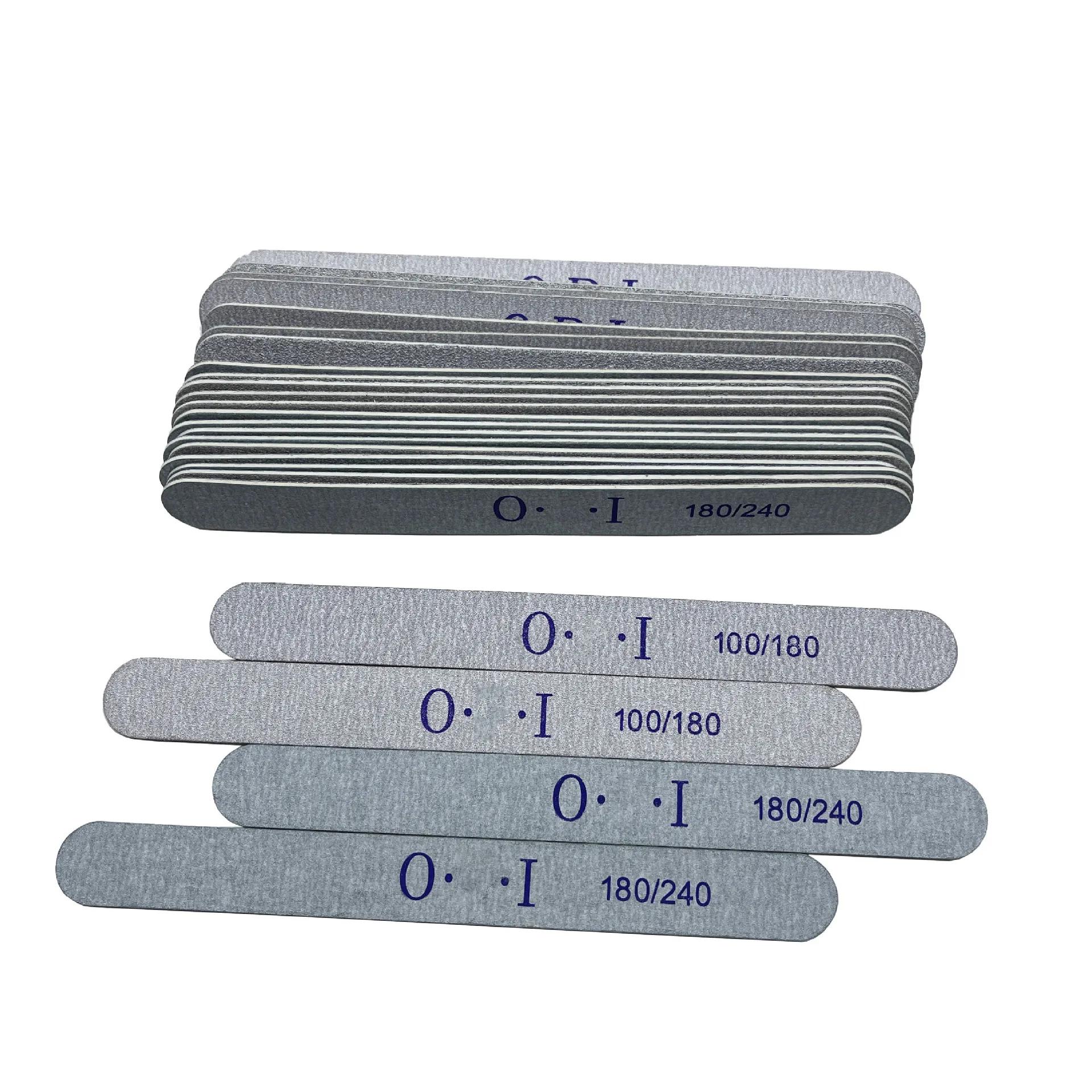 Professional Emery Board Manicure Pedicure Art Tools Custom Logo Double-Sided Nail File Set 180 150 80 100 Grit Nail File