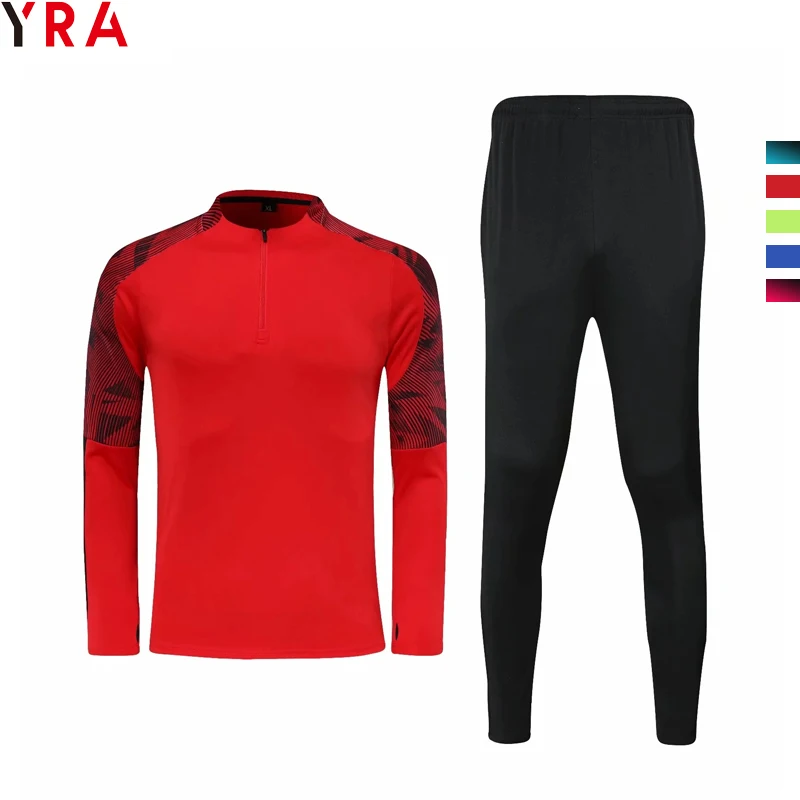 1/4 Zip tracksuits soccer tracksuit training men jersey uniform wear long sleeve custom training wear half zipper suit