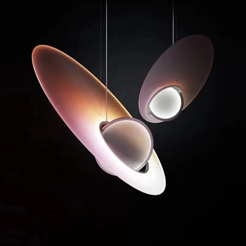 New Arrival Oval Acrylic Shade LED Chandelier Pendant Light for Dinning Room Kitchen