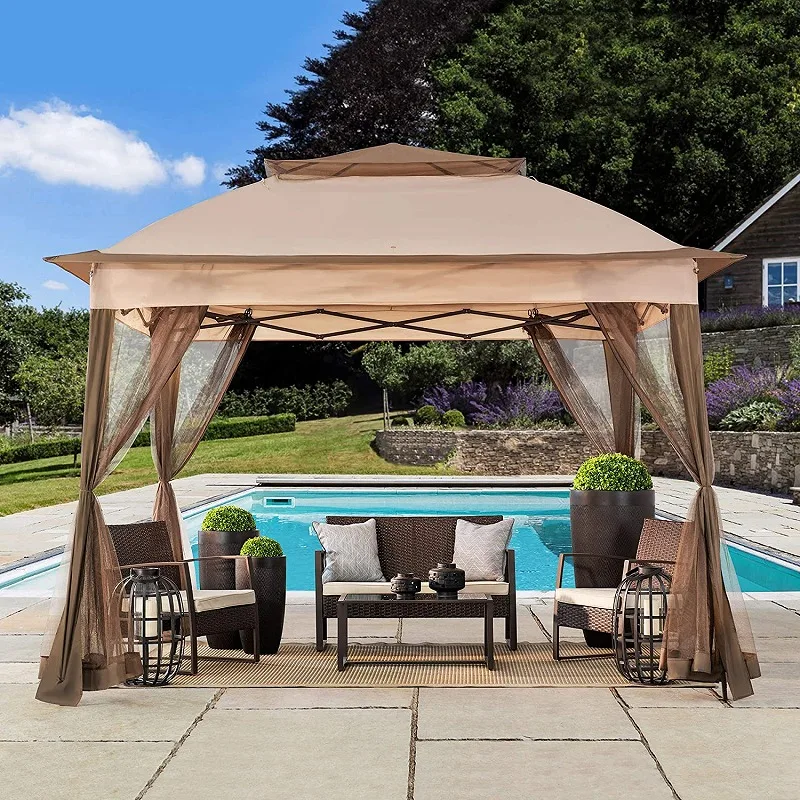  High Quality Aluminium Sun Protection Casual Waterproof Outdoor Tent Gazebo With Mosquito Net