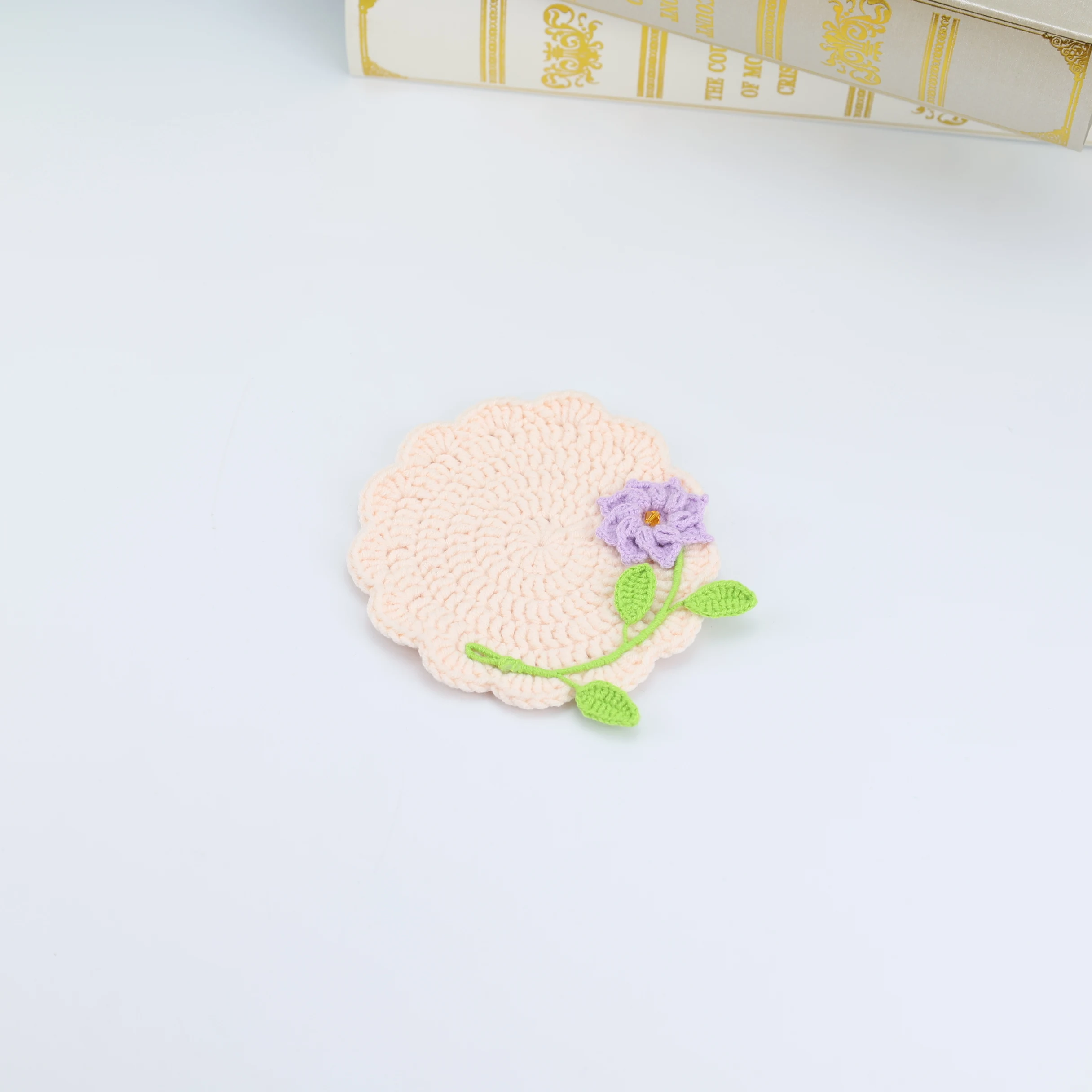 7cm Decoration Crochet Doilies Handmade Crochet Cup Pad Multicolor Flowers Coasters Round Table Mats 8cm Wool Clothes Patch
