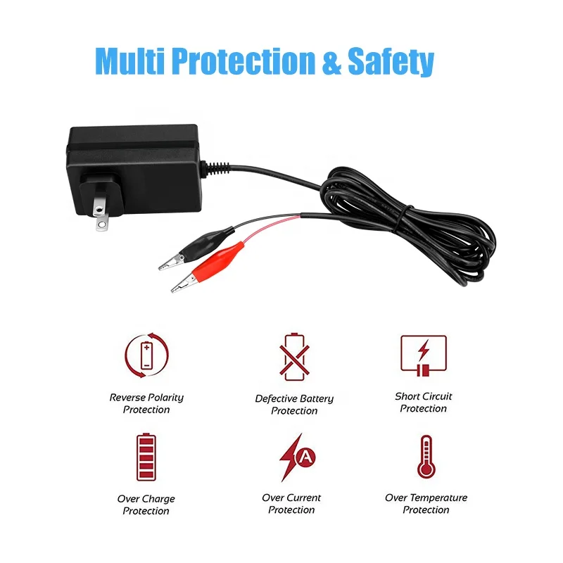  Manual 6V 12V 0.8A Lead Acid Battery Charger Toy Car Motorcycle Boat Lawn Mower SLA ATV AGM Gel charger