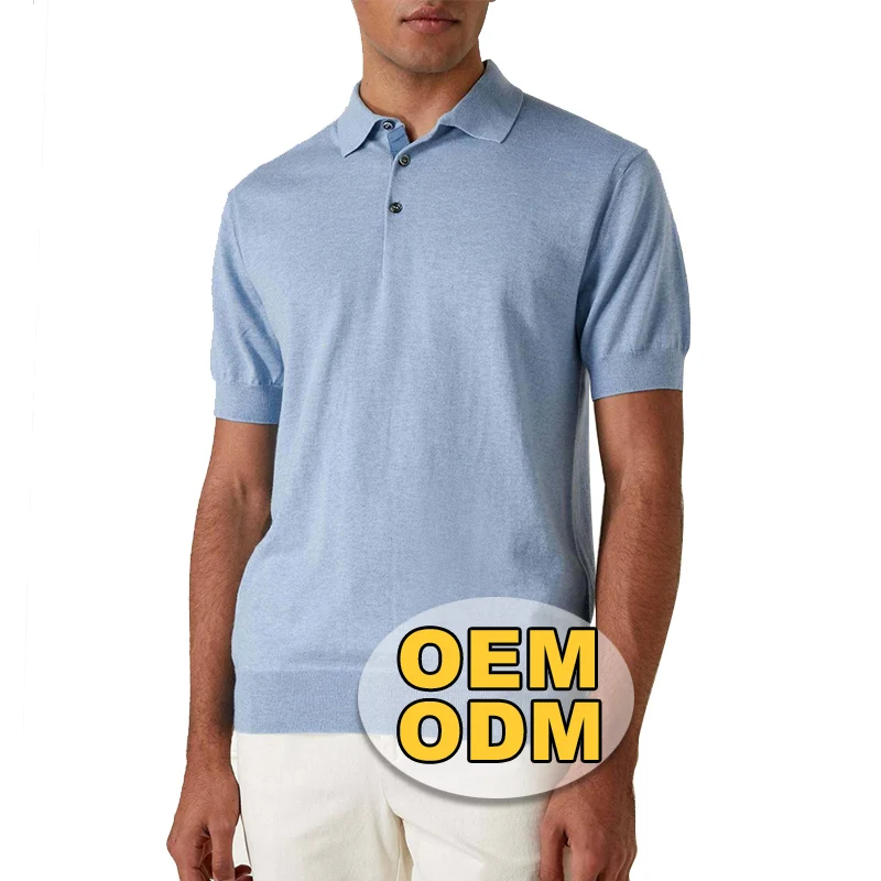 [Free Sample] OEM/ODM Men POLO Shirts Sweater Custom Logo Men Summer Knit Cotton POLO Shirts