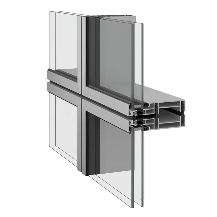 tempered glass thermally broken building engineering huge unitized glass curtain wall