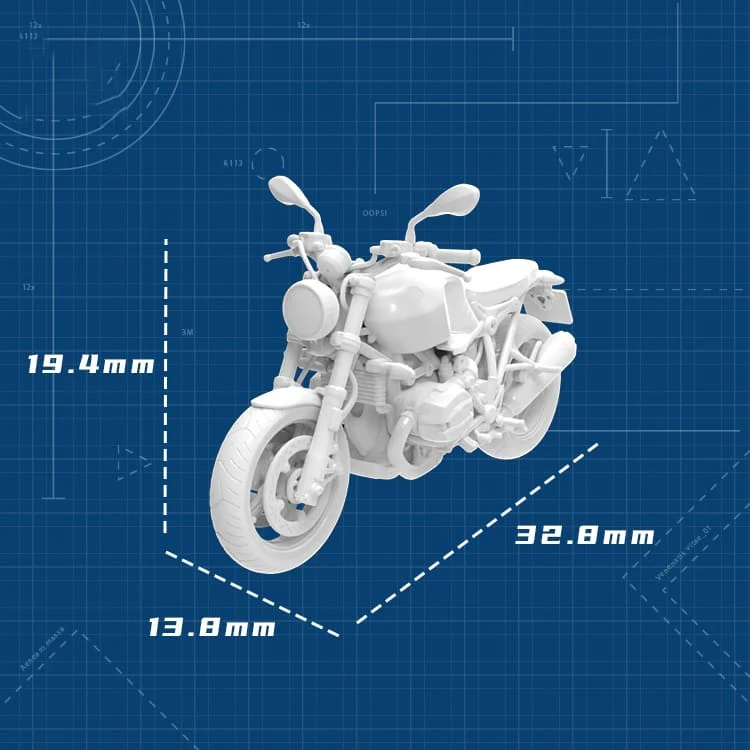1/64 Motorcycle R nineT Model Car Diorama Uncolored Resin Garage Scene Repair Tools Decoration Simulation Scene Toy