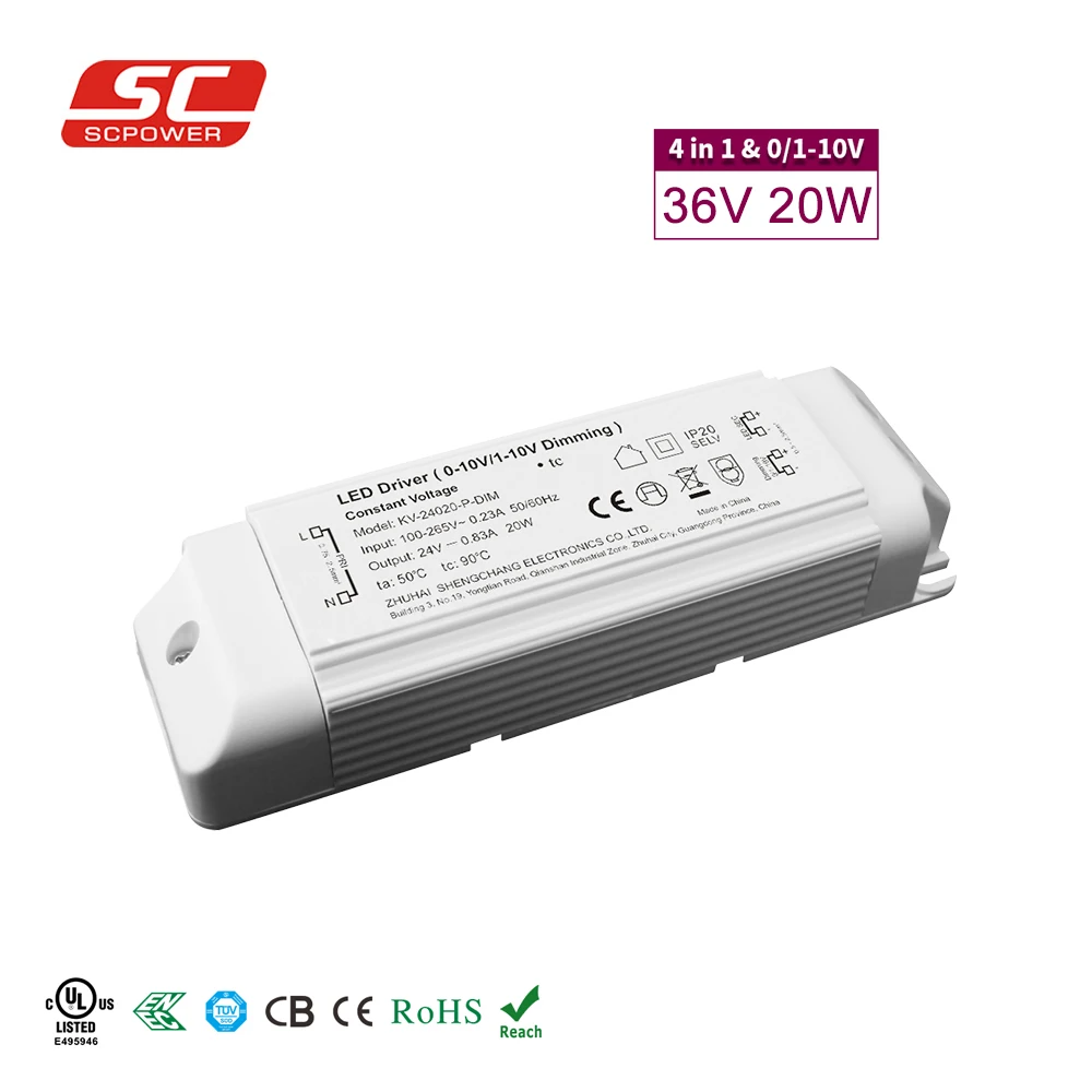 SC POWER 220V AC 0-10V OR 1-10V PWM Dimmable LED Driver For LED Strip Light