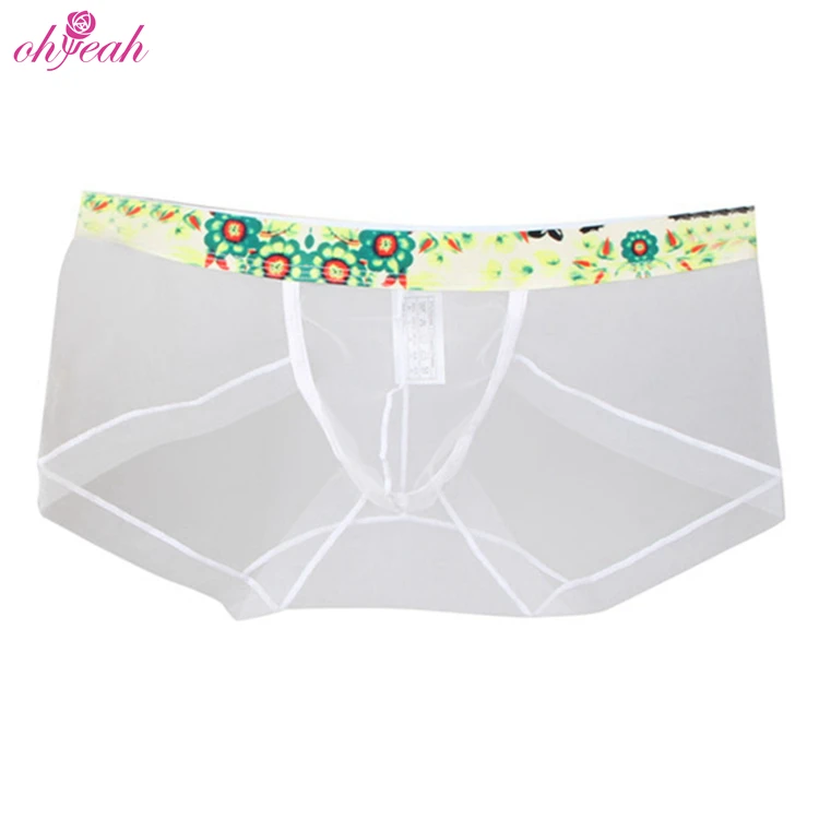 
Dropshipping fast delivery private label male transparent boxer shorts for man 